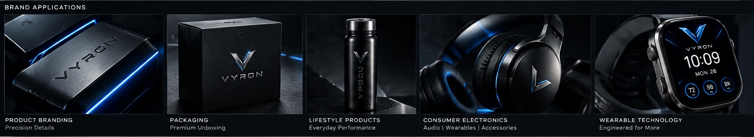 VYRON premium product branding details